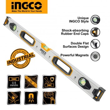INGCO 80cm Double Side Milled Spirit Level with Powerful Magnets HSL38080M
